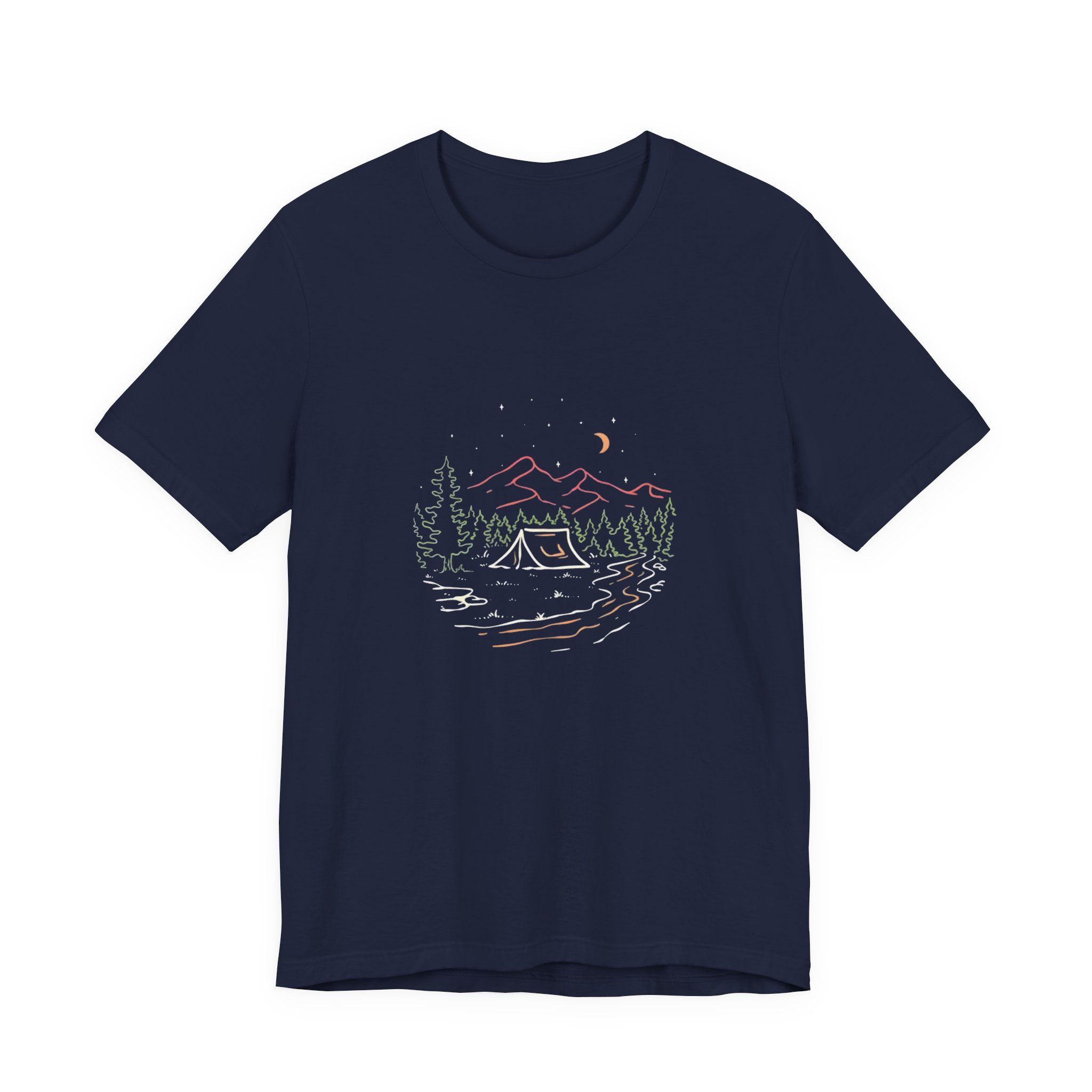 Mountain Campsite Night Sky Graphic T-Shirt | Bella+Canvas 3001 | MD14 - Image 13