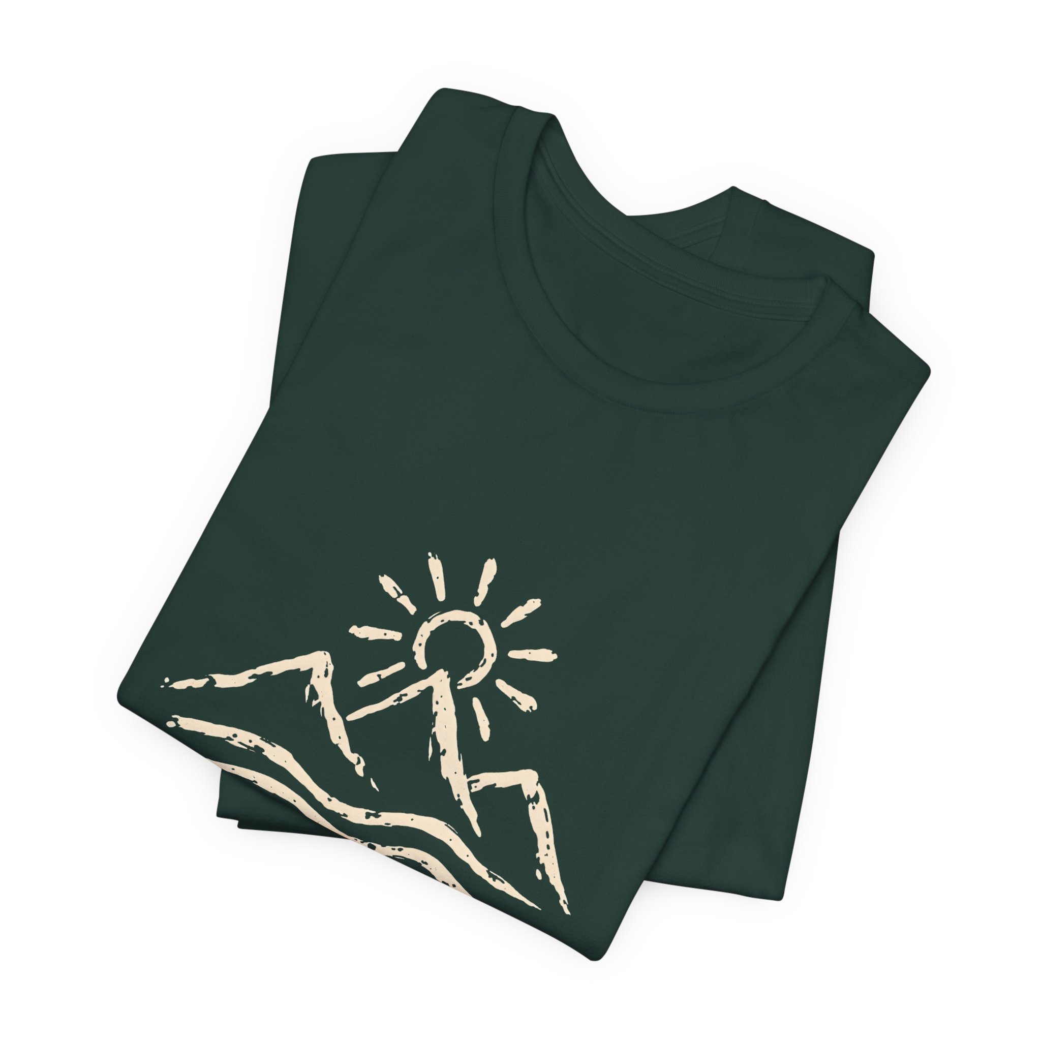 Minimal Mountain and Sun Line Art T-Shirt | Bella+Canvas 3001 | MD6 - Image 7
