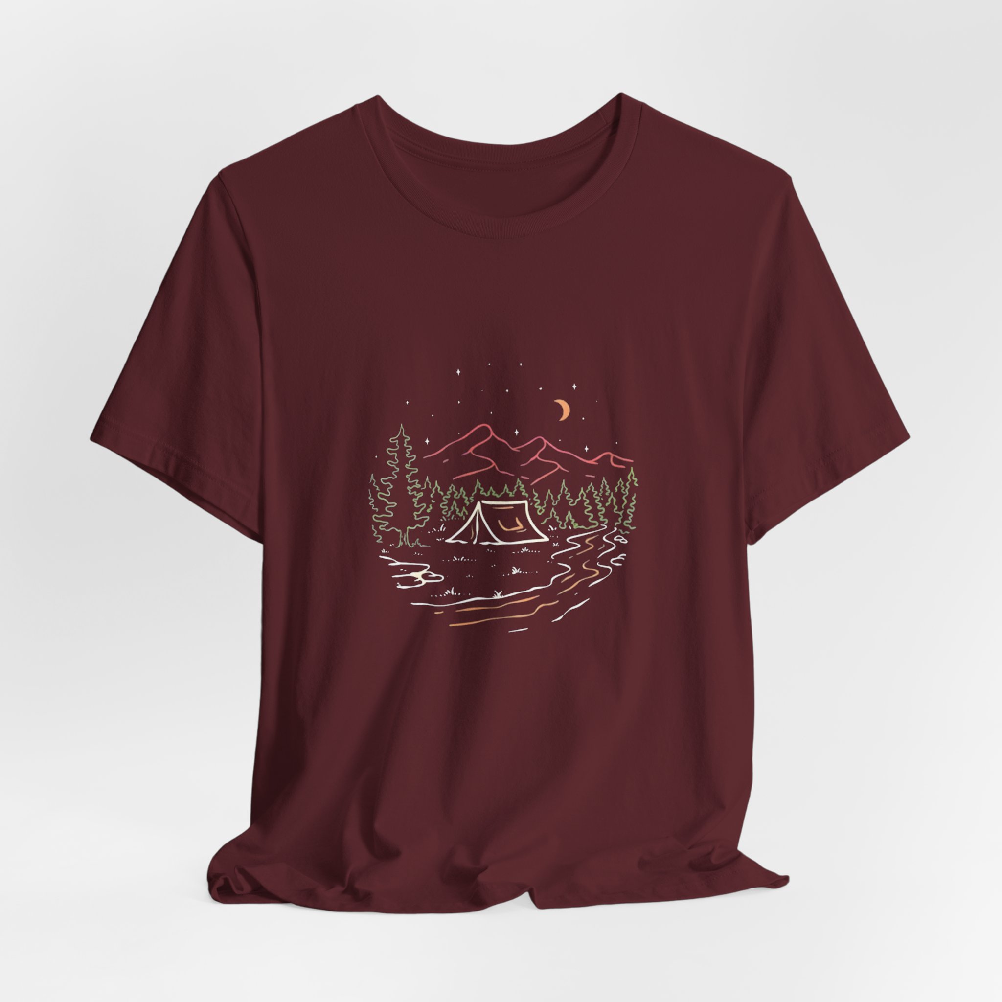 Mountain Campsite Night Sky Graphic T-Shirt | Bella+Canvas 3001 | MD14 - Image 20