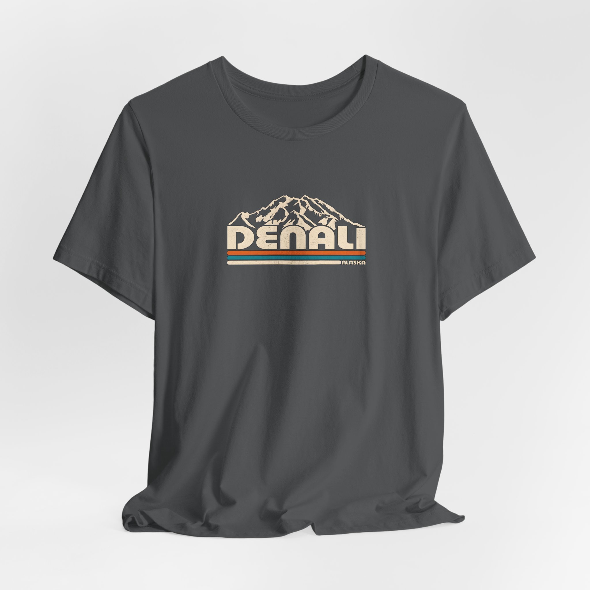 Denali Mountain Retro Stripe T-Shirt | Bella+Canvas 3001 | MD18 - Image 12
