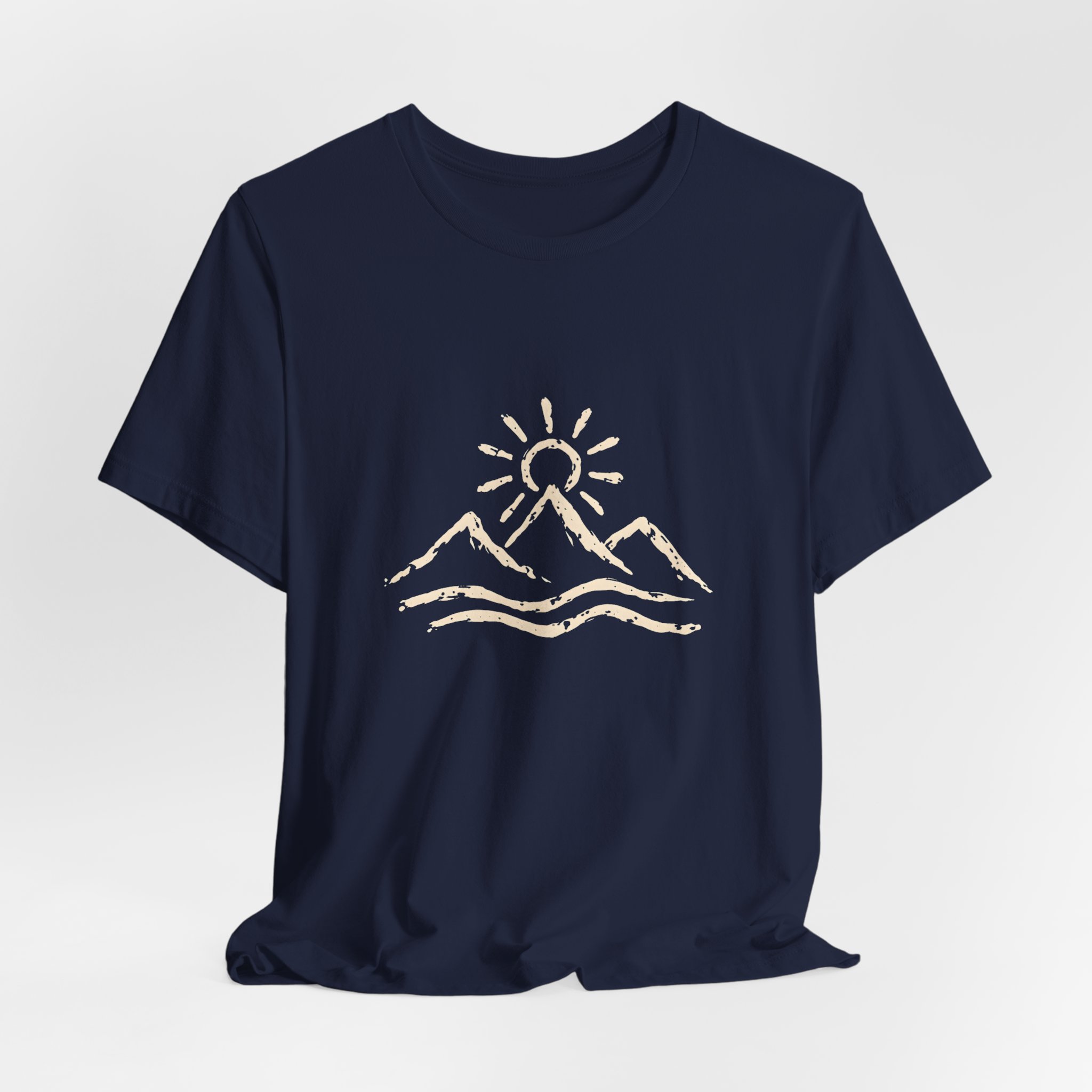 Minimal Mountain and Sun Line Art T-Shirt | Bella+Canvas 3001 | MD6 - Image 16