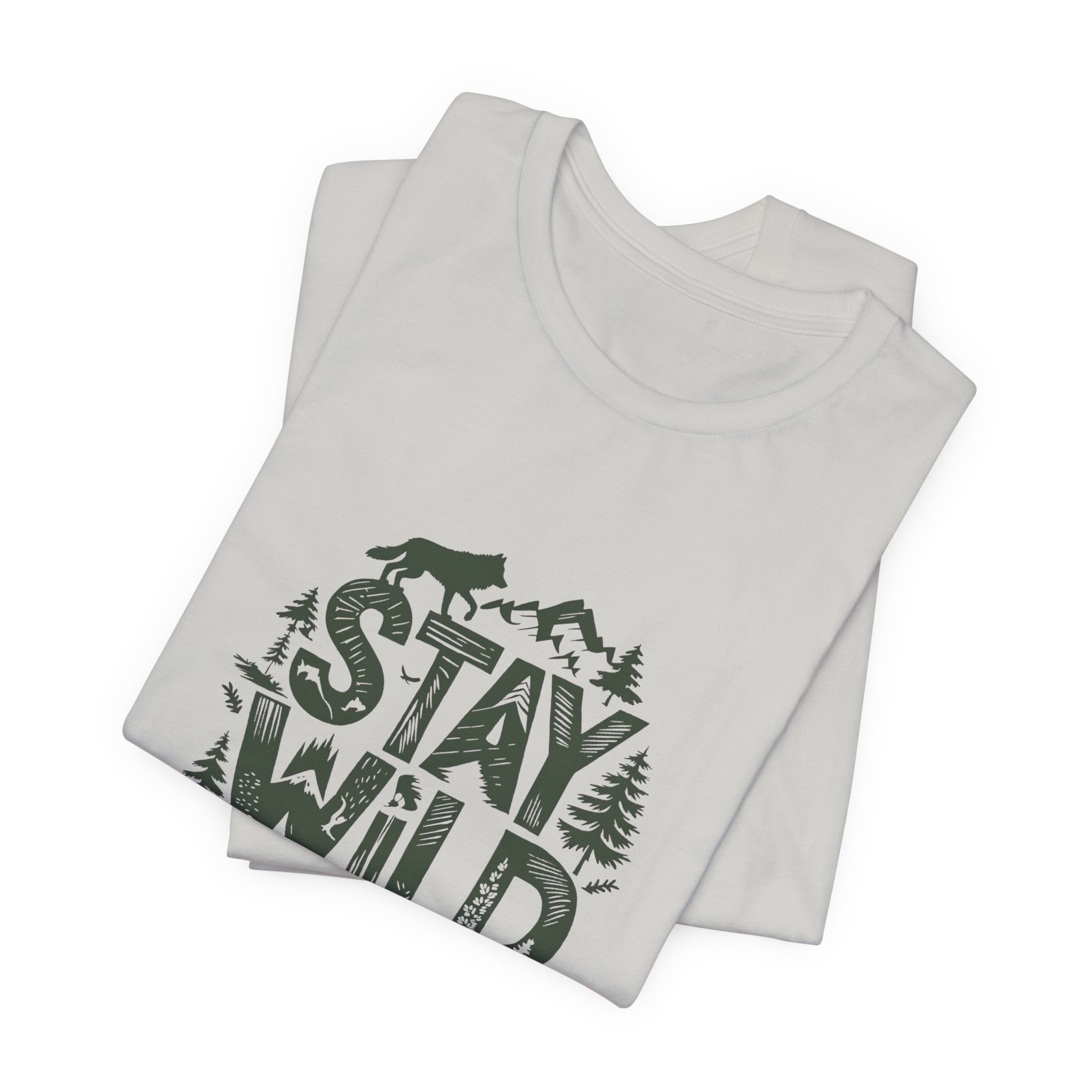 Stay Wild Woodland Graphic T-Shirt | Bella+Canvas 3001 | MD9 - Image 15